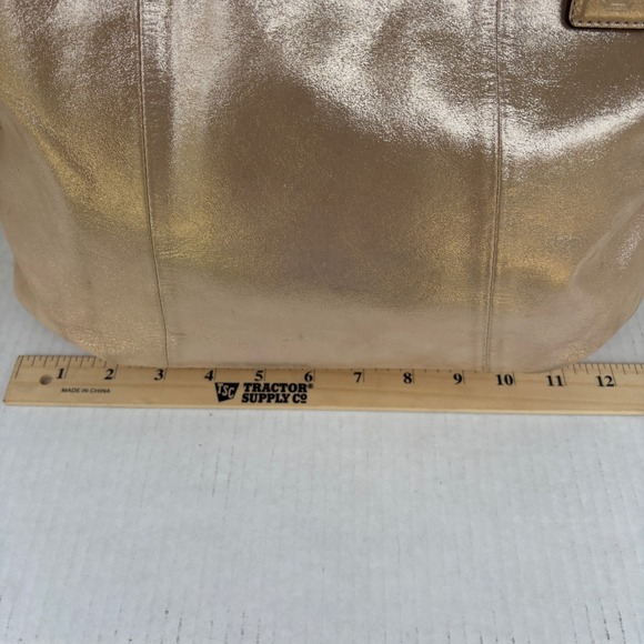 Coach Chelsea Metallic Gold Leather Tote Bag F17216 - Picture 5 of 13